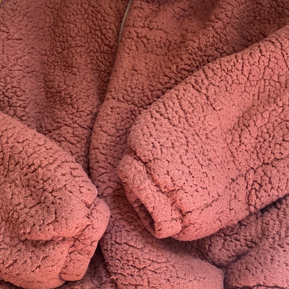 (A7) LOUNA Rust Sherpa Puffer Teddy Bear Jacket, Size Medium - Picture 12 of 15